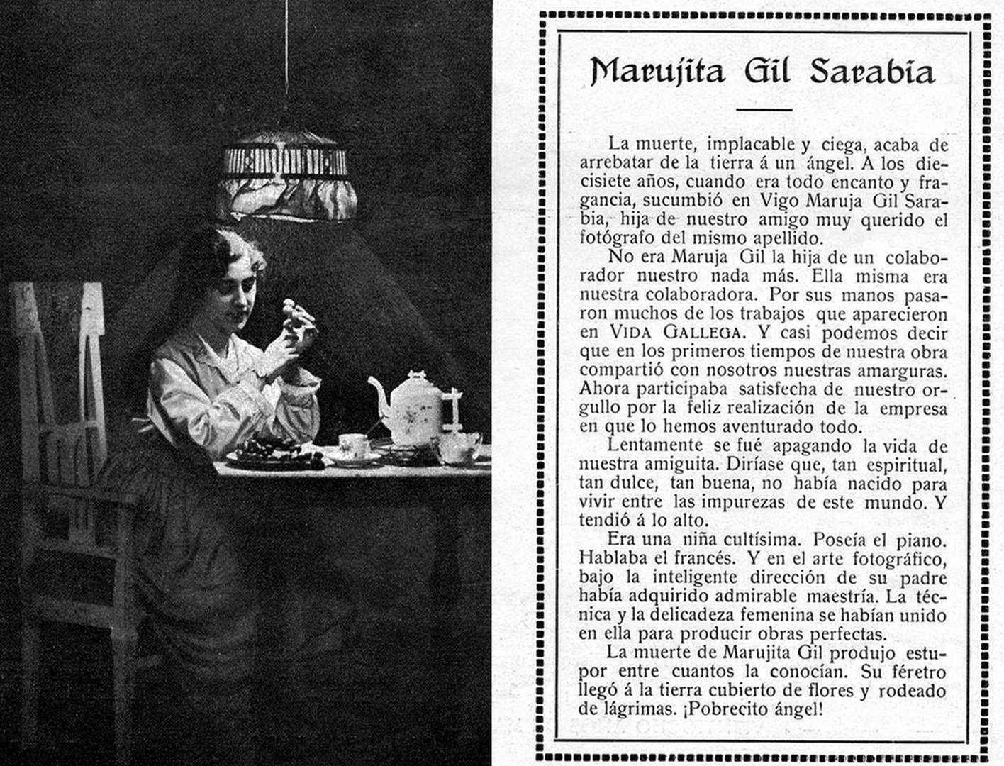 Necrolóxica de María Gil en VG, 1918