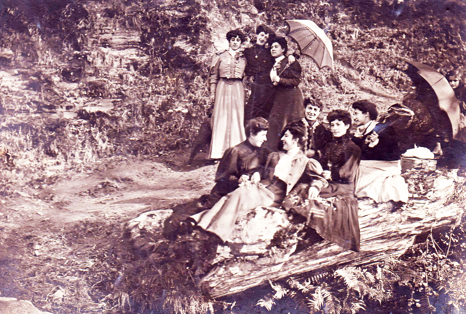 Damas na ribeira luguesa do Miño, 1904