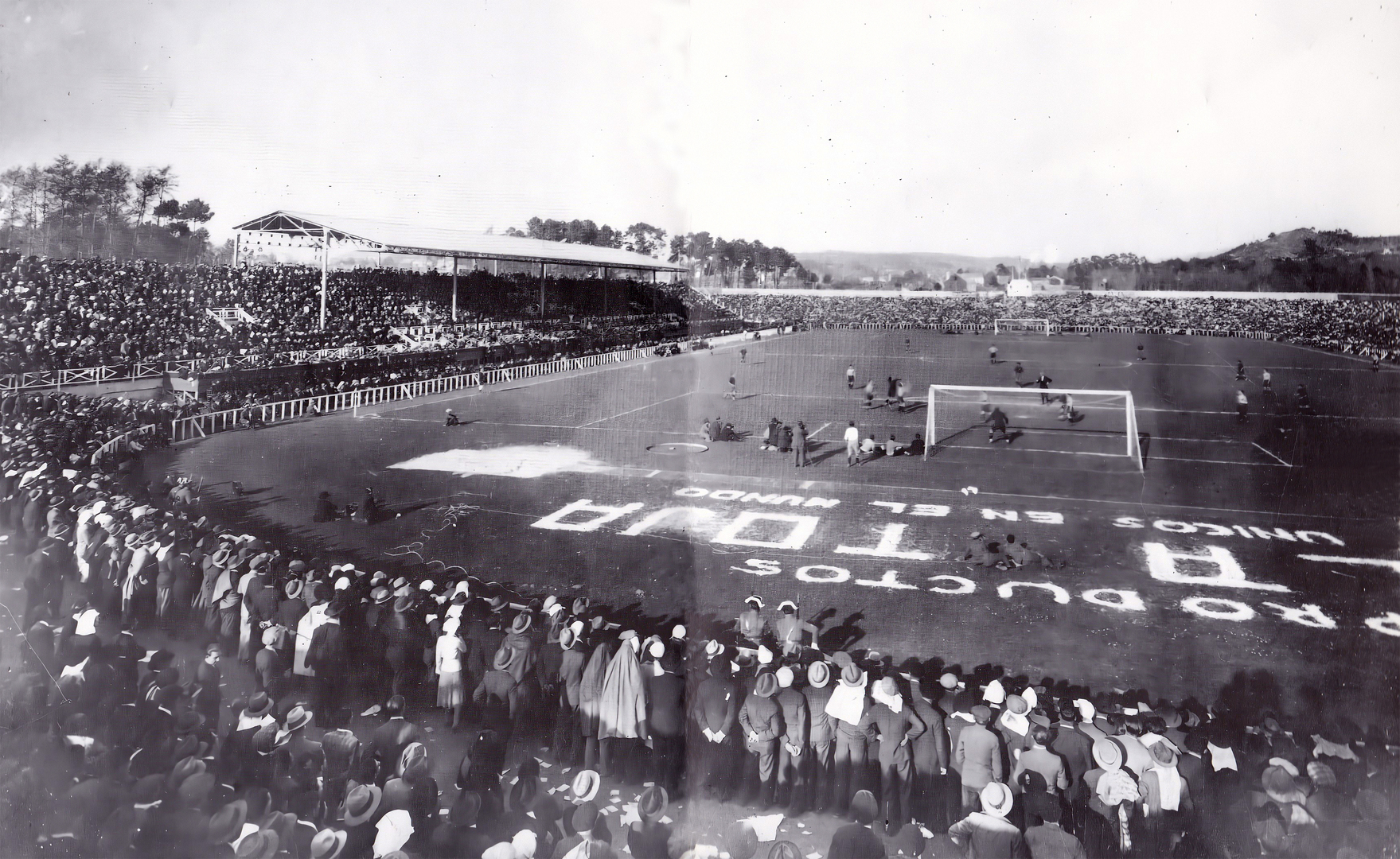 Filmando no estadio de Balaídos un Celta - Deportivo en 1927
