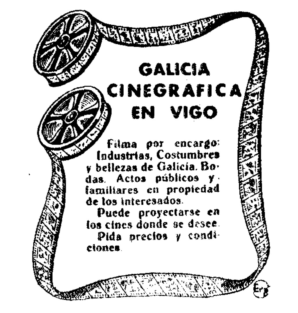 Derradeiro anuncio de Galicia Cinegráfica, 1935