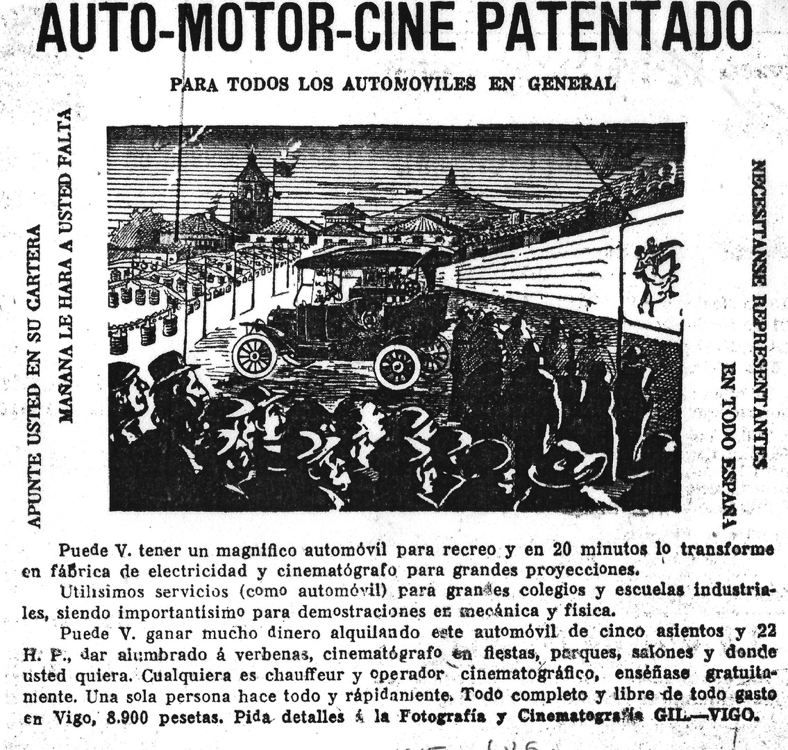 Publicidade do Automotor-Cine patentado