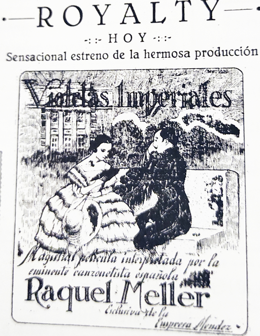 Publicidade de "Violetas imperiales" (Henry Rousell, 1923)